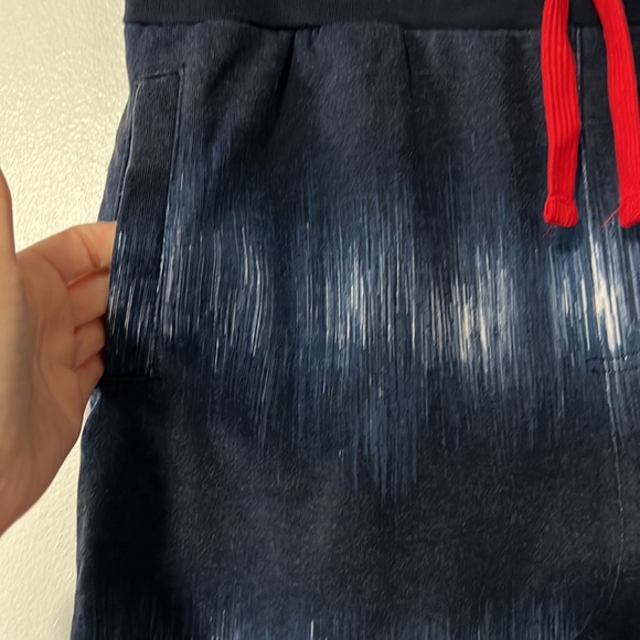 3/$15 SALE Hollywood Mens Blue/White Drawstring Sweat Shorts - Picture 2 of 5